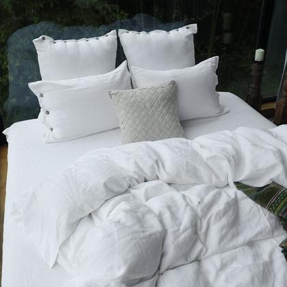 Imagem de Euro Shams Simple & Opulence 100% linho branco (66 cm x 66 cm) x2