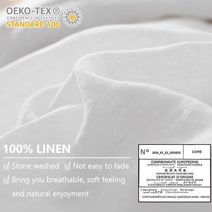 Imagem de Euro Shams Simple & Opulence 100% linho branco (66 cm x 66 cm) x2