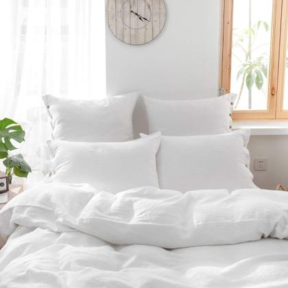 Imagem de Euro Shams Simple & Opulence 100% linho branco (66 cm x 66 cm) x2