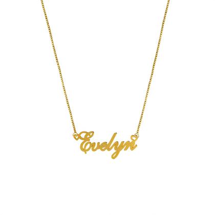 Imagem de EVELYN COLAR DE NOME FOLHEADO A OURO 18k