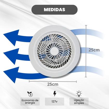 Imagem de Exaustor 25cm Residencial Premium Branco 127v