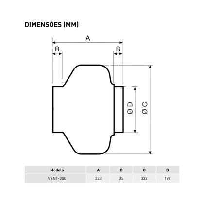 Imagem de Exaustor Centrifugo Inline Standard Soler & Palau VENT-200 B