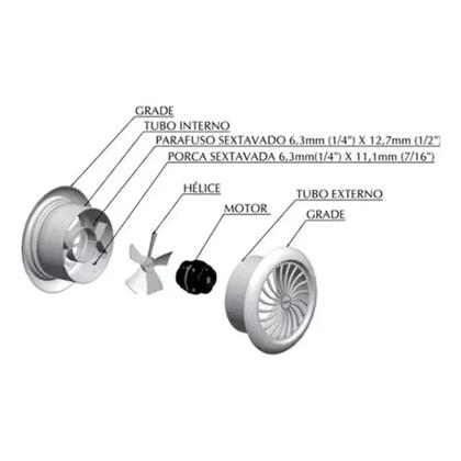 Imagem de Exaustor Cozinha 250mm Cromado 220v - Tron