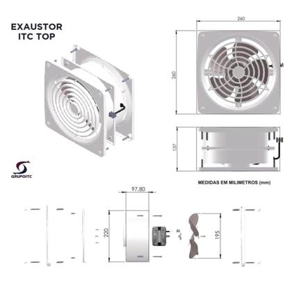 Imagem de Exaustor de Ar Para Cozinhas e Ambientes Itc Top