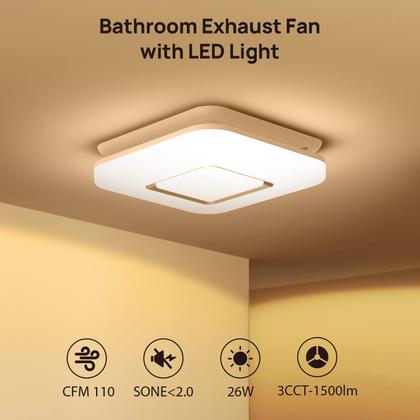 Imagem de Exaustor de banheiro com orifício de luz em 110 CFM 2.0 Sones