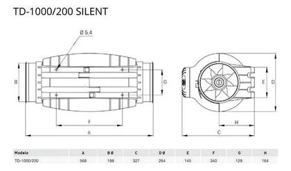 Imagem de Exaustor Helicocentrifugo Soler e Palau - Td-1000/200 Silent