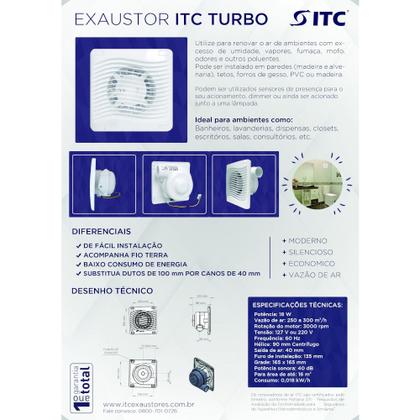 Imagem de Exaustor para banheiro diâmetro de saída 40 mm - TURBO (110V)