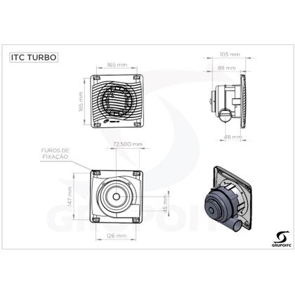 Imagem de Exaustor para banheiro diâmetro de saída 40 mm - TURBO (110V)