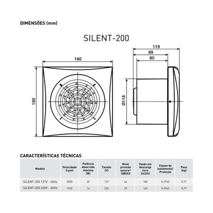 Imagem de Exaustor para Banheiro Standard Soler & Palau Silent-200 CZ