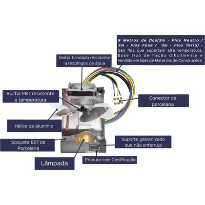 Imagem de Exaustor para Churrasqueira ITC com Iluminação 220V