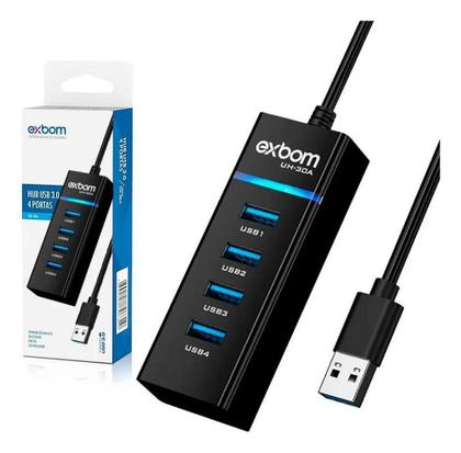 Imagem de Exbom Uh-30A Hub Usb 3.0 Extensor Preto