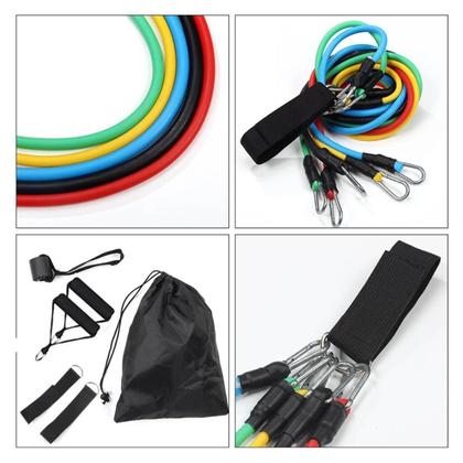 Imagem de Exercícios Funcionais Kit 11 Elásticos Exercício Intenso