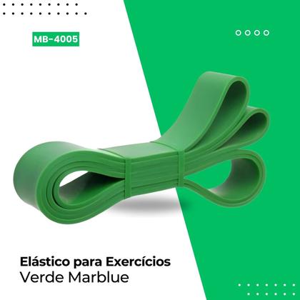 Imagem de Exercitador Elástico 2 Metros Super Band Verde Para Exercícios e Academia Musculação - Marblue