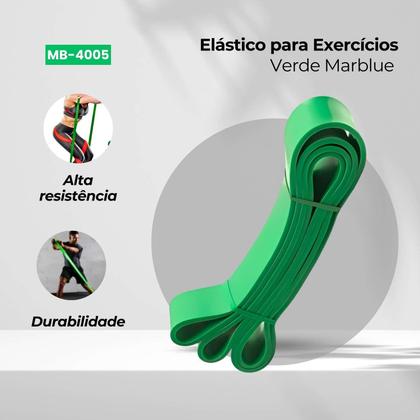 Imagem de Exercitador Elástico 2 Metros Super Band Verde Para Exercícios e Academia Musculação - Marblue