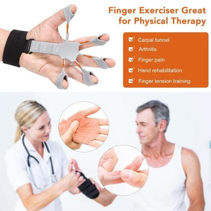 Imagem de Exercitador Fortalecedor de Dedos Extensor Elastico Resistência para Mãos Fisioterapia