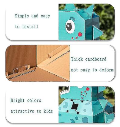 Imagem de Exercitadores de mão crianças dinossauro vestir-se vestível diy papelão papel roupas brinquedos desempenho infantil