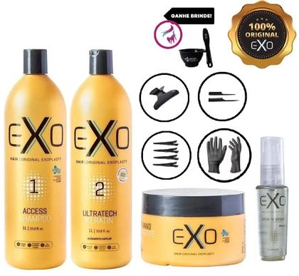 Imagem de Exo Hair Kit Progressiva Exoplastia 1 Litro + Mask 250gr + shine