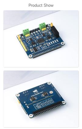 Imagem de Expansão HAT Waveshare RS485 isolado de 2 canais para Raspberry Pi