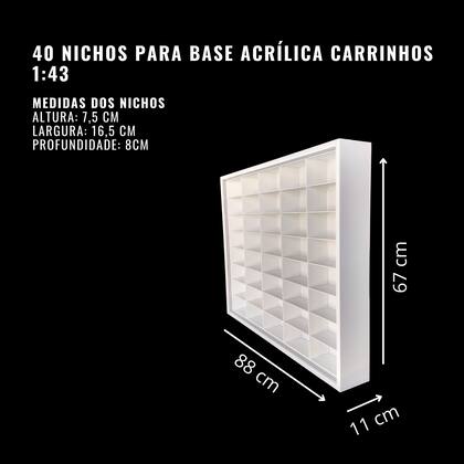 Imagem de Expositor 40 nichos 1:43 para base acrílica 18-1