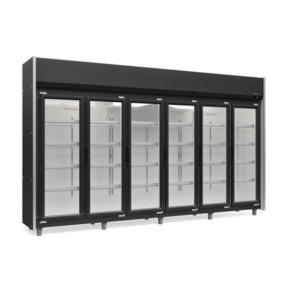 Imagem de Expositor 6 Portas Preto GEAS6P 4 Prateleiras 220v Gelopar
