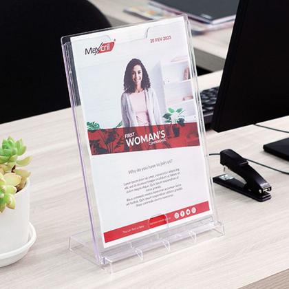 Imagem de Expositor Acrílico Display Office A4 com Suporte Cristal Maxcril