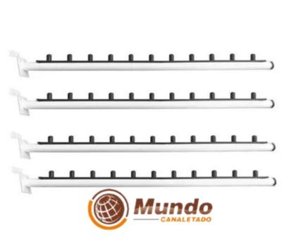 Imagem de Expositor Cabideiro Arara Rt inclinado P/ Canaletado com 40cm 10 unidades