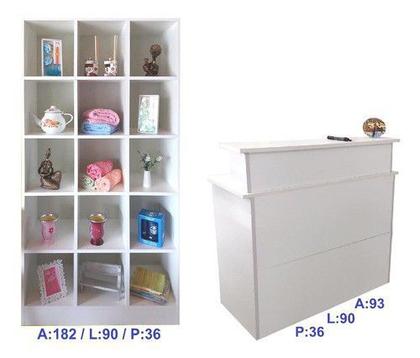 Imagem de Expositor Colméia Bia 15 Nichos + Balcão Recepção Magia =2pç