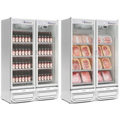 Imagem de Expositor de Bebidas Vertical 2 Portas GCBC950 Branco 220V Gelopar