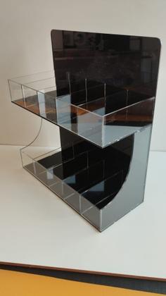 Imagem de Expositor de Cigarros em Acrílico Preto e Cristal 3mm - 50 Maços de Cigarros