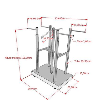 Imagem de Expositor de Roupas em MDF Base com 6 cabideiros Robust