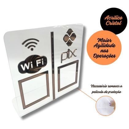 Imagem de Expositor DUPLO WI-FI - PIX - Cristal com Bronze