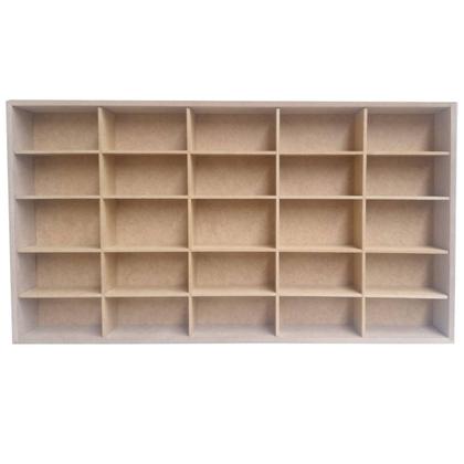 Imagem de Expositor Estante para Carrinhos Miniatura 25 Nichos em MDF 45x25x5 Cm Cagema