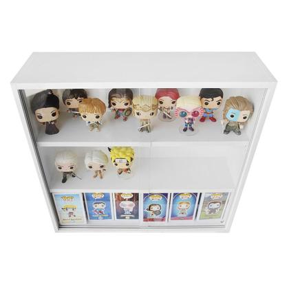 Imagem de Expositor para funko pop MDF (3 vãos) branco, Kit 3 unidades - Dom Móveis