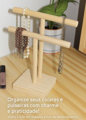 Imagem de Expositor Porta Joias, Colares e Pulseiras Lina - Madeira Pinus