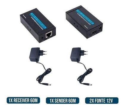 Imagem de Extender Hdmi 60m Extensor Hdmi 60m Cabo De Rede 2