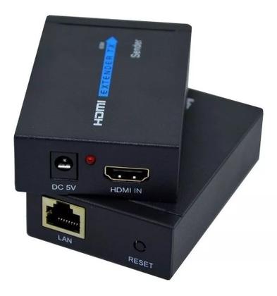 Imagem de Extender Hdmi Extensor Hdmi Ate 60m via Cabo de Rede Rj 45 Cat5e Cat6 Bivolt HDTV