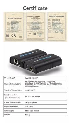 Imagem de Extender Tx/rx Hdmi 120m Via Tcp/ip Cat5/6 -v2.0