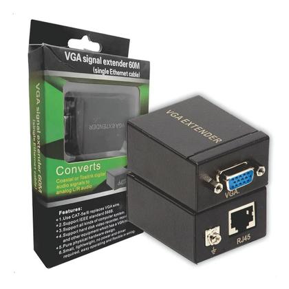 Imagem de Extender Vga Até 60m Extensor Vga Via Cabo Cat5e Cat6