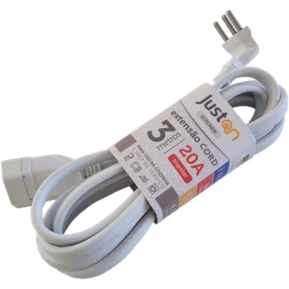 Imagem de Extensão 20A Reforçada Para Microondas 3 Metros com Adaptador 10A BobEsponja