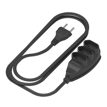 Imagem de Extensão 3 Tomadas 10A 2P 3MTS Preta EXT-E002 ENERBRAS