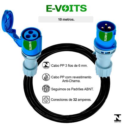 Imagem de Extensão 32a p Carregador Carro Elétrico 10m Mini