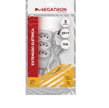 Imagem de Extensao Cabo 2P T PP Plano 3X0,75 3M Branca