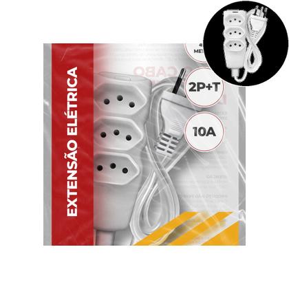 Imagem de Extensao Cabo 2p T Pp Plano 3x0,75 3m Branca