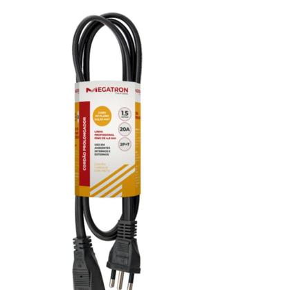 Imagem de Extensao Cabo Prolongador PP 3X2,50MM 1,5 Metros Preta 419