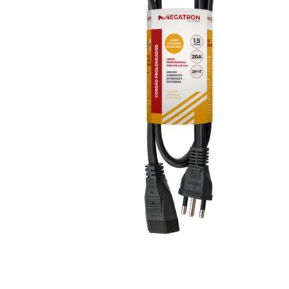 Imagem de Extensao Cabo Prolongador PP 3X2,50MM 1,5 Metros Preta 419