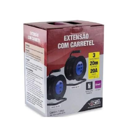 Imagem de Extensão Com Carretel Forceline 20M 20A 3 Tomadas