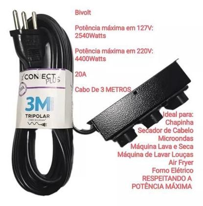 Imagem de Extensao Connect Hard 20A - 2P - 3M - Preta