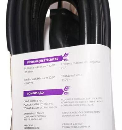 Imagem de Extensao Connect Hard 20A - 2P - 3M - Preta