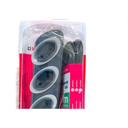 Imagem de Extensao Daneva No Shock 3 Tomadas 45º Pp 2 Polos 0,75Mm Grafite - 3M - 1717