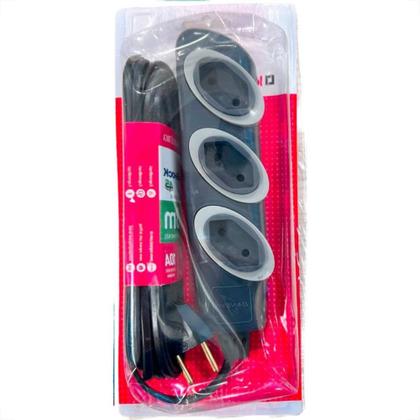 Imagem de Extensao Daneva No Shock 3 Tomadas 45º Pp 2 Polos 0,75Mm Grafite - 3M - 1717